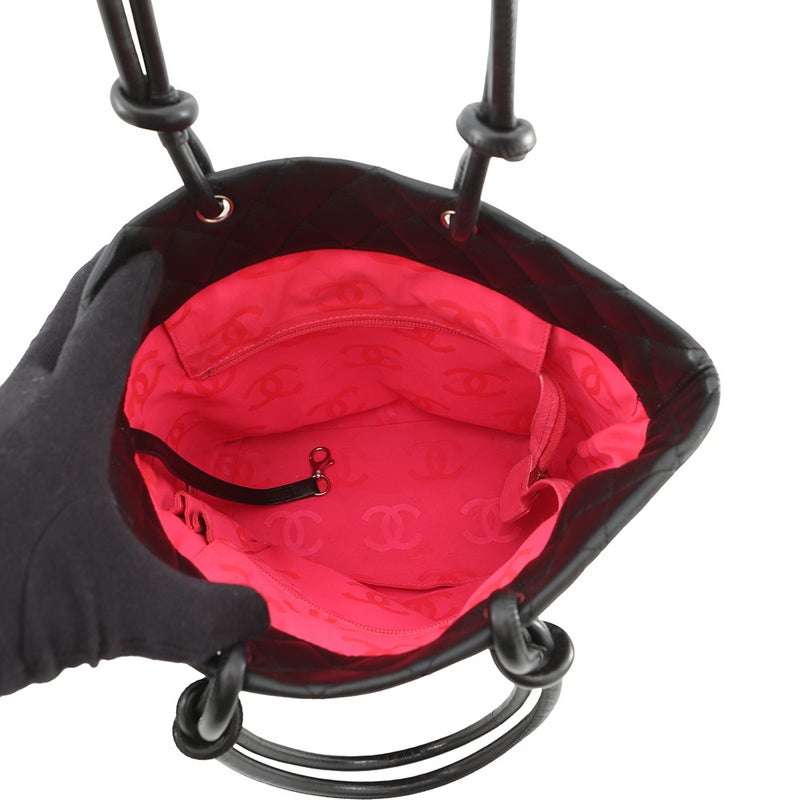 シャネル トートバッグ カンボンライン ココマーク ミディアム ラムスキン A25167 CHANEL バッグ 黒