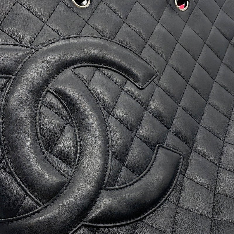シャネル トートバッグ カンボンライン ココマーク ミディアム ラムスキン A25167 CHANEL バッグ 黒