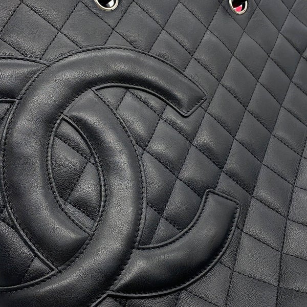 シャネル トートバッグ カンボンライン ココマーク ミディアム ラムスキン A25167 CHANEL バッグ 黒