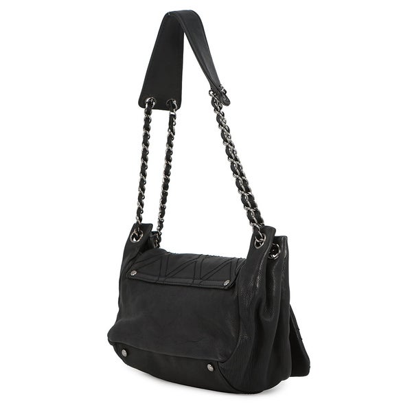 シャネル チェーンショルダーバッグ ココマーク デカココ レザー CHANEL バッグ 黒