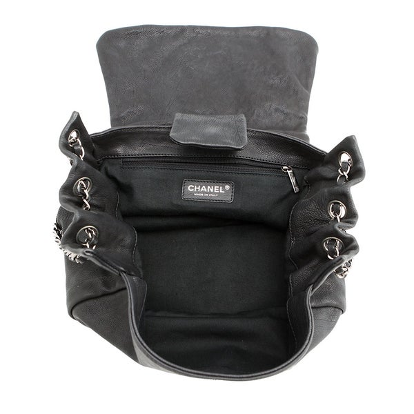 シャネル チェーンショルダーバッグ ココマーク デカココ レザー CHANEL バッグ 黒