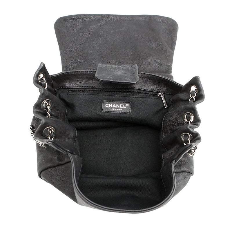 シャネル チェーンショルダーバッグ ココマーク デカココ レザー CHANEL バッグ 黒