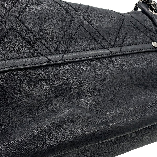 シャネル チェーンショルダーバッグ ココマーク デカココ レザー CHANEL バッグ 黒