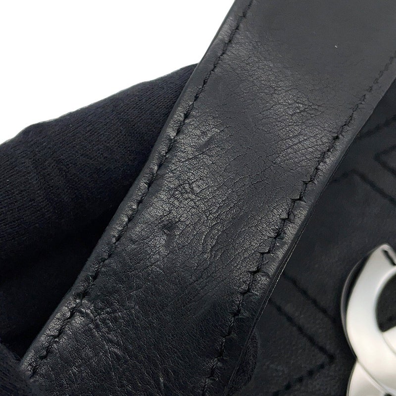 シャネル チェーンショルダーバッグ ココマーク デカココ レザー CHANEL バッグ 黒