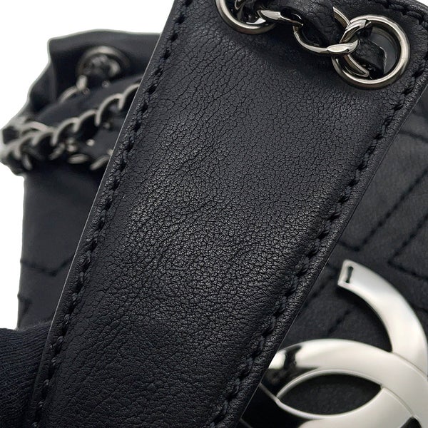 シャネル チェーンショルダーバッグ ココマーク デカココ レザー CHANEL バッグ 黒