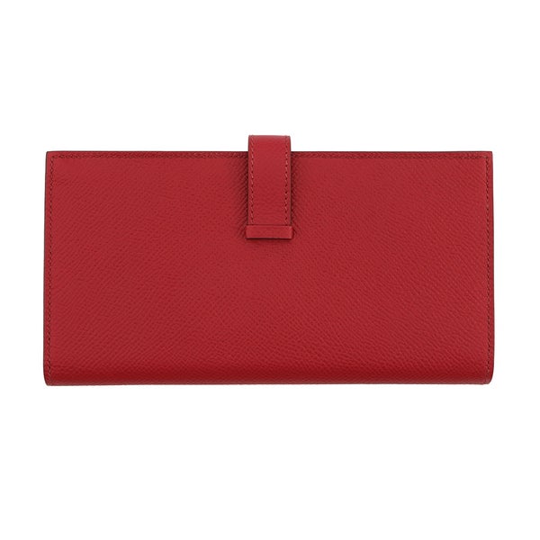 エルメス 長財布 ベアンスフレ ヴェルソ ルビー/オレンジ/シルバー金具 エプソン B刻印 財布