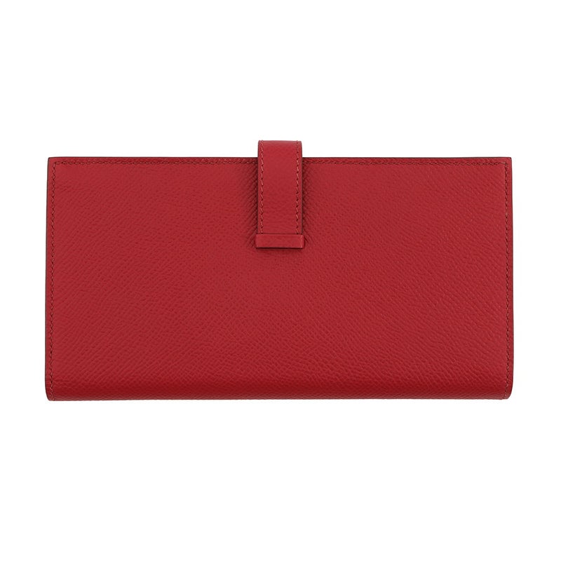 エルメス 長財布 ベアンスフレ ヴェルソ ルビー/オレンジ/シルバー金具 エプソン B刻印 財布