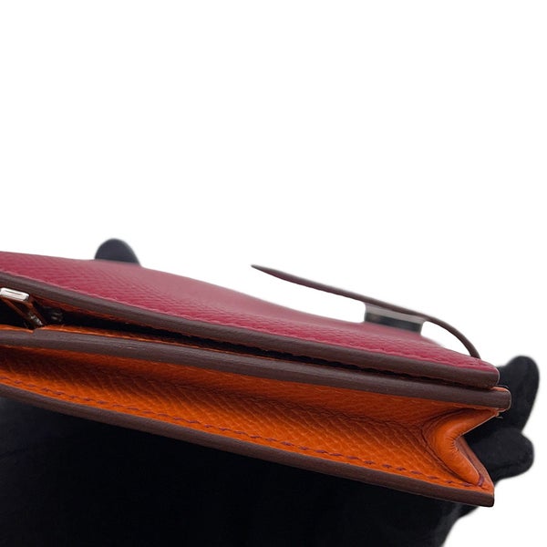 エルメス 長財布 ベアンスフレ ヴェルソ ルビー/オレンジ/シルバー金具 エプソン B刻印 財布