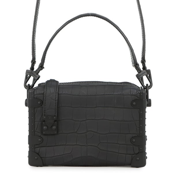 ルイヴィトン ハンドバッグ クロコダイル サイドトランクPM N85811 LOUIS VUITTON 2way 黒 ブラック