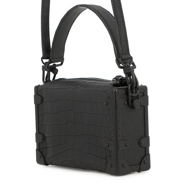 ルイヴィトン ハンドバッグ クロコダイル サイドトランクPM N85811 LOUIS VUITTON 2way 黒 ブラック