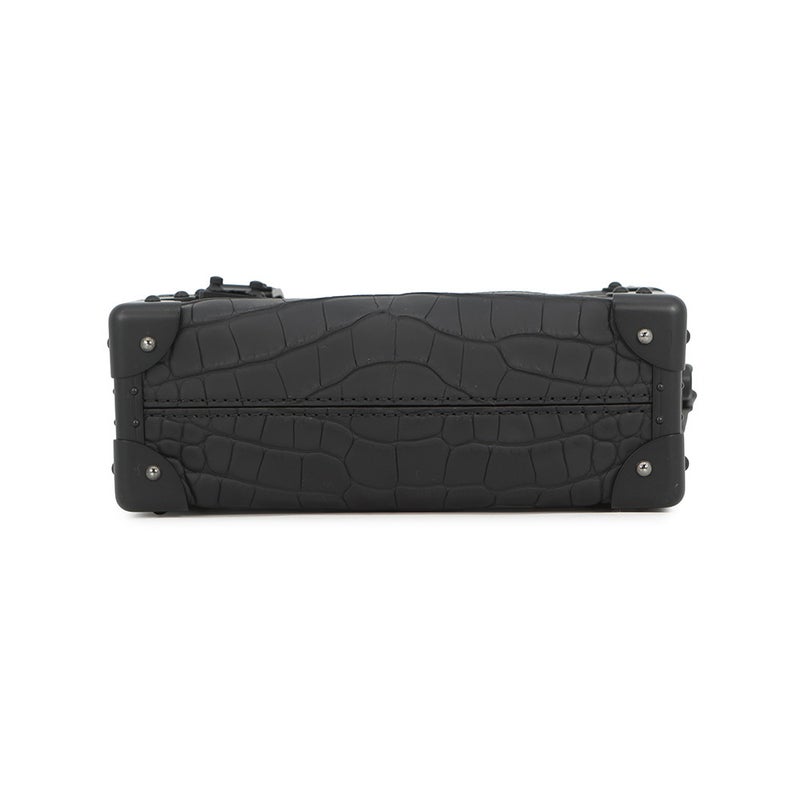 ルイヴィトン ハンドバッグ クロコダイル サイドトランクPM N85811 LOUIS VUITTON 2way 黒 ブラック
