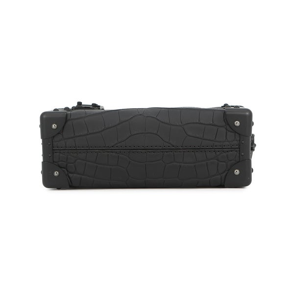 ルイヴィトン ハンドバッグ クロコダイル サイドトランクPM N85811 LOUIS VUITTON 2way 黒 ブラック
