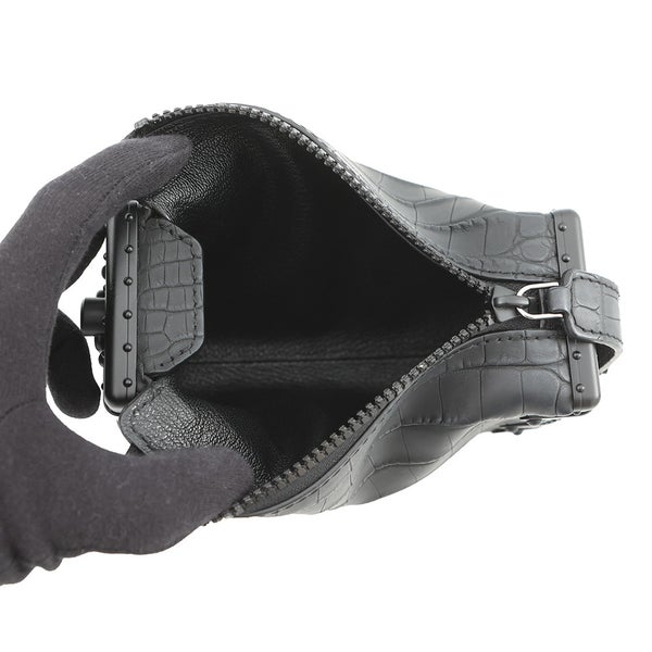 ルイヴィトン ハンドバッグ クロコダイル サイドトランクPM N85811 LOUIS VUITTON 2way 黒 ブラック