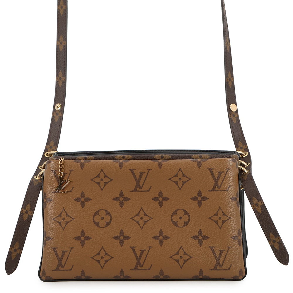 ルイヴィトン ショルダーバッグ モノグラム・リバース ラムスキン ポシェット・LV3 M45412 LOUIS VUITTON 黒 ブラック ルイヴィトン ショルダーバッグ モノグラム・リバース ラムスキン