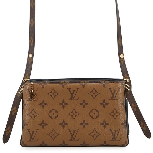 ルイヴィトン ショルダーバッグ モノグラム・リバース ラムスキン ポシェット・LV3 M45412 LOUIS VUITTON 黒 ブラック