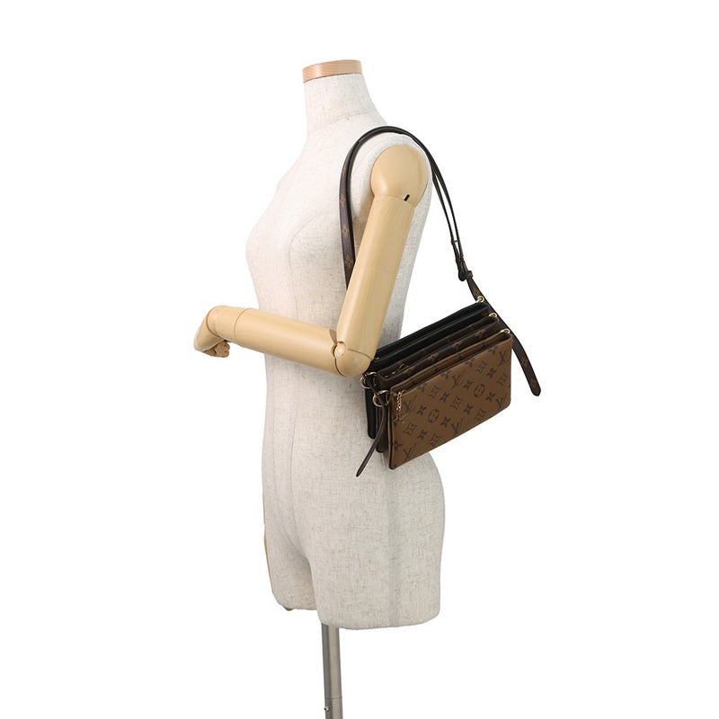 ルイヴィトン ショルダーバッグ モノグラム・リバース ラムスキン ポシェット・LV3 M45412 LOUIS VUITTON 黒 ブラック