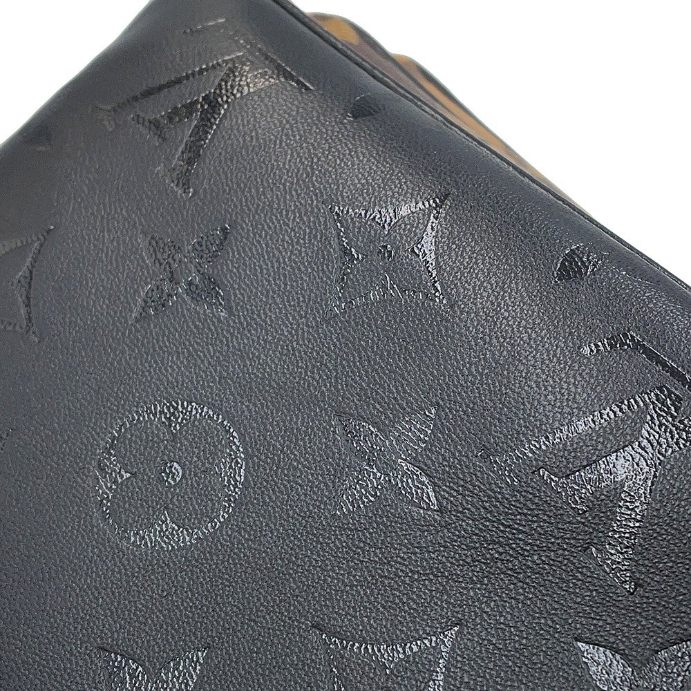 ルイヴィトン ショルダーバッグ モノグラム・リバース ラムスキン ポシェット・LV3 M45412 LOUIS VUITTON 黒 ブラック ルイヴィトン ショルダーバッグ モノグラム・リバース ラムスキン