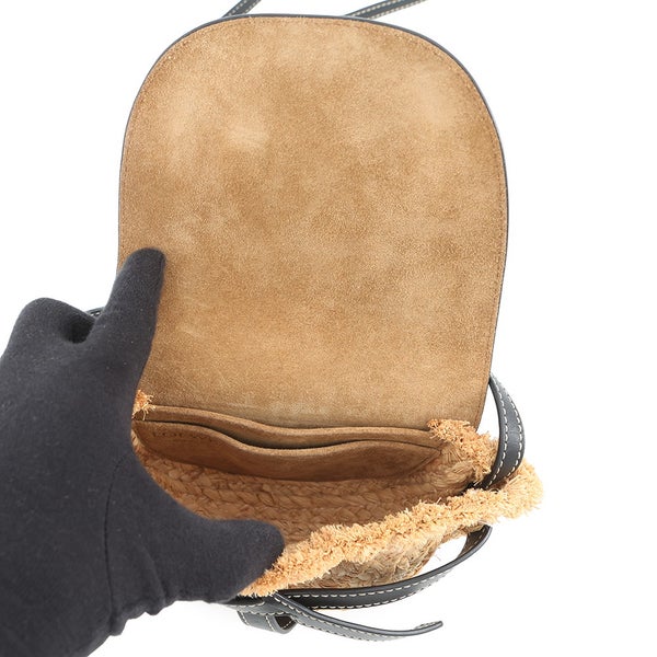 ロエベ ショルダーバッグ ゲート ミニ ラフィア レザー 329.13.U62 LOEWE 黒