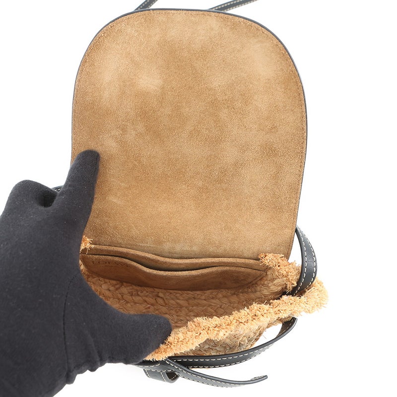 ロエベ ショルダーバッグ ゲート ミニ ラフィア レザー 329.13.U62 LOEWE 黒
