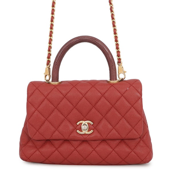 シャネル ハンドバッグ マトラッセ ココマーク ココハンドル リザード/キャビアスキン XS A92990 2wayショルダーバッグ