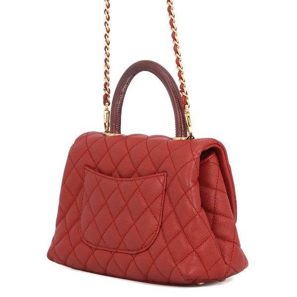 シャネル ハンドバッグ マトラッセ ココマーク ココハンドル リザード/キャビアスキン XS A92990 2wayショルダーバッグ