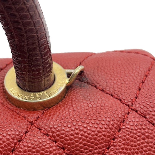 シャネル ハンドバッグ マトラッセ ココマーク ココハンドル リザード/キャビアスキン XS A92990 2wayショルダーバッグ