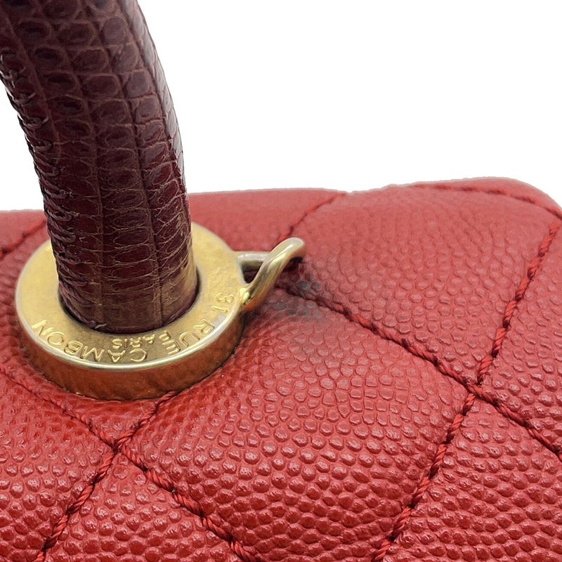 シャネル ハンドバッグ マトラッセ ココマーク ココハンドル リザード/キャビアスキン XS A92990 2wayショルダーバッグ