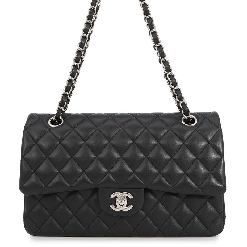 シャネル チェーンショルダーバッグ マトラッセ25 ココマーク ラムスキン ダブルチェーン A01112 CHANEL