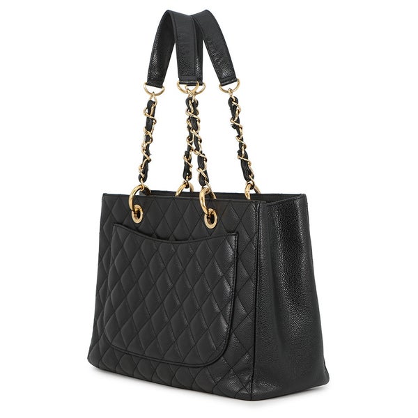 シャネル チェーントートバッグ ココマーク マトラッセ GST キャビアスキン A50995 CHANEL ショルダーバッグ 黒