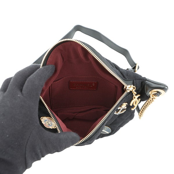 シャネル ボディバッグ パリハンブルク ココマーク マトラッセ ウール/ラムスキン AP3761 CHANEL 黒 チェーンショルダー
