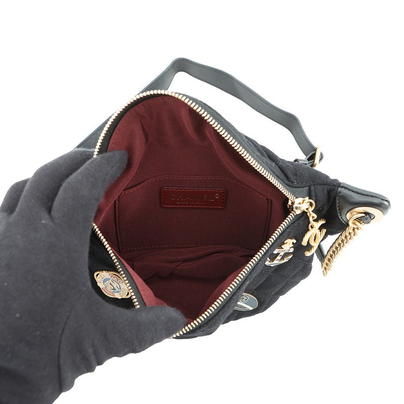 シャネル ボディバッグ パリハンブルク ココマーク マトラッセ ウール/ラムスキン AP3761 CHANEL 黒 チェーンショルダー