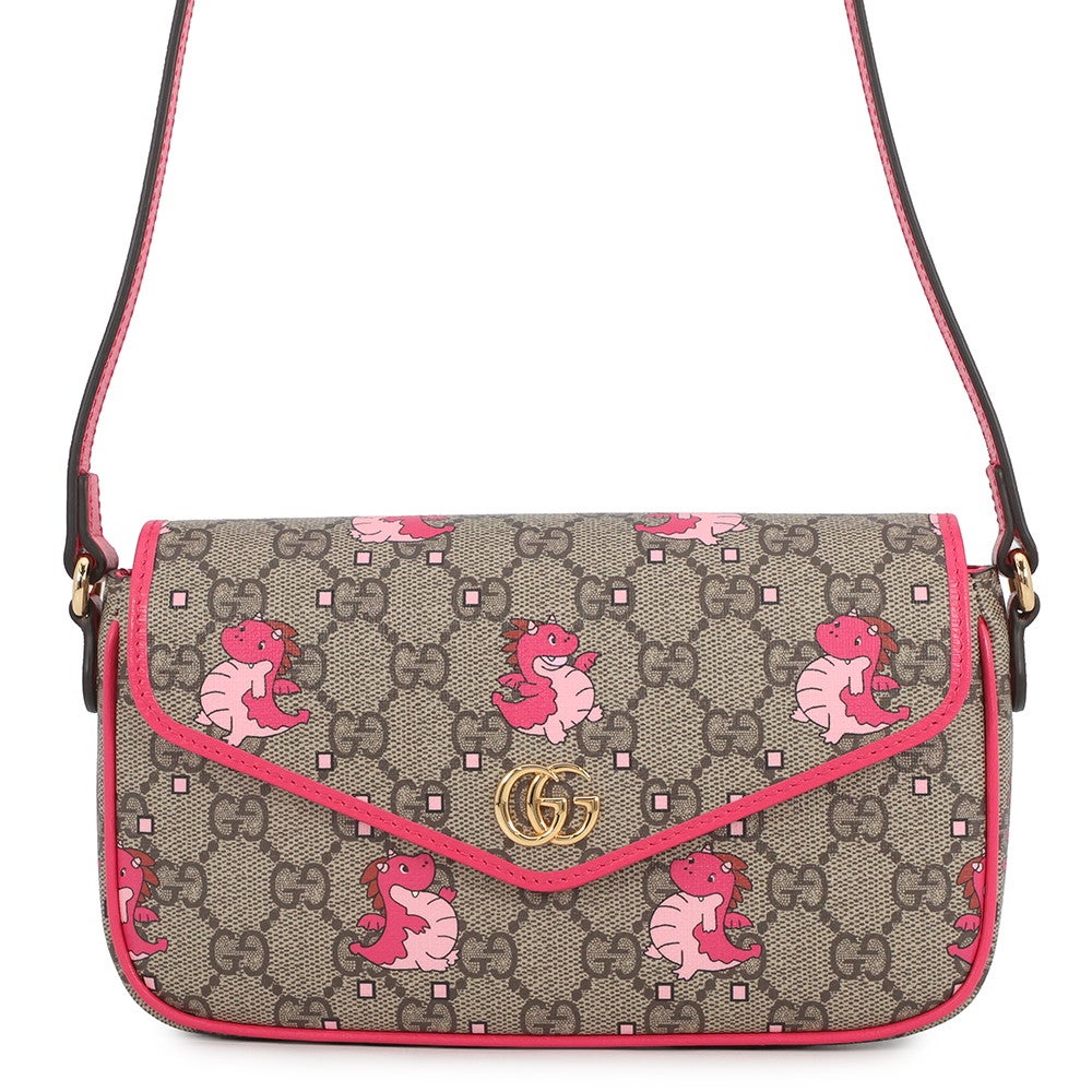 グッチ ショルダーバッグ GGスプリーム/レザー ドラゴン 774371 GUCCI バッグ 斜め掛け クロスボディ 龍 グッチ ショルダーバッグ GGスプリーム/レザー ドラゴン 774371 GUCCI