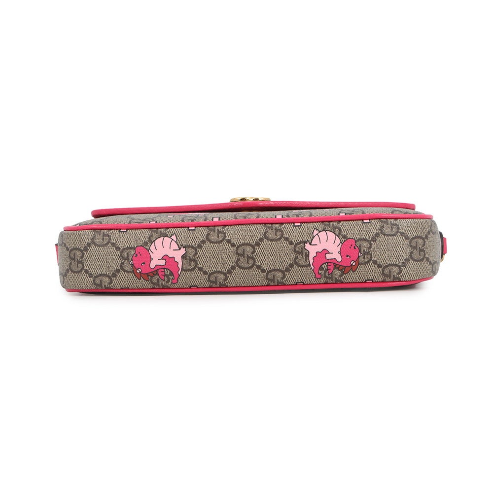 グッチ ショルダーバッグ GGスプリーム/レザー ドラゴン 774371 GUCCI バッグ 斜め掛け クロスボディ 龍 グッチ ショルダーバッグ GGスプリーム/レザー ドラゴン 774371 GUCCI