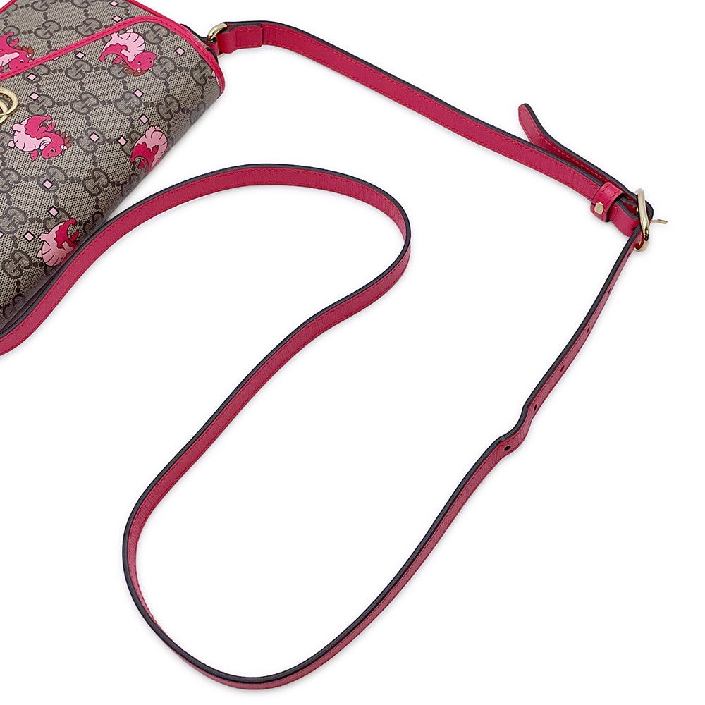 グッチ ショルダーバッグ GGスプリーム/レザー ドラゴン 774371 GUCCI バッグ 斜め掛け クロスボディ 龍 グッチ ショルダーバッグ GGスプリーム/レザー ドラゴン 774371 GUCCI