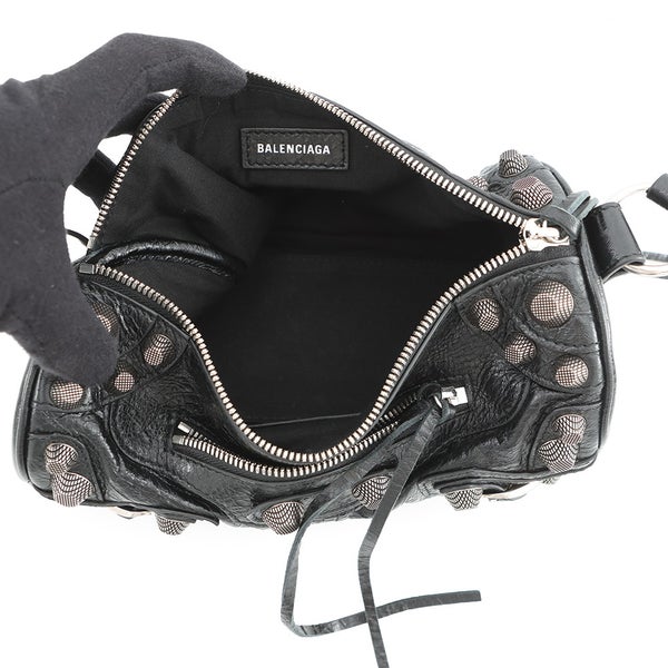 バレンシアガ ショルダーバッグ ルカゴール シリンダー レザー 771716 BALENCIAGA 黒