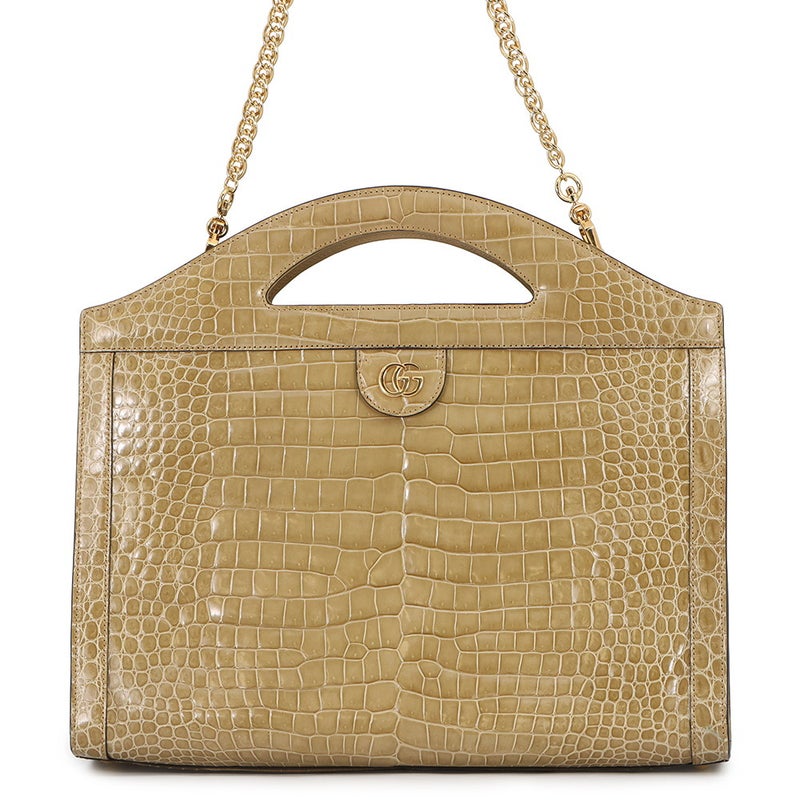 グッチ ハンドバッグ クロコダイル ダブルG 512957 GUCCI バッグ 2way チェーンショルダーバッグ
