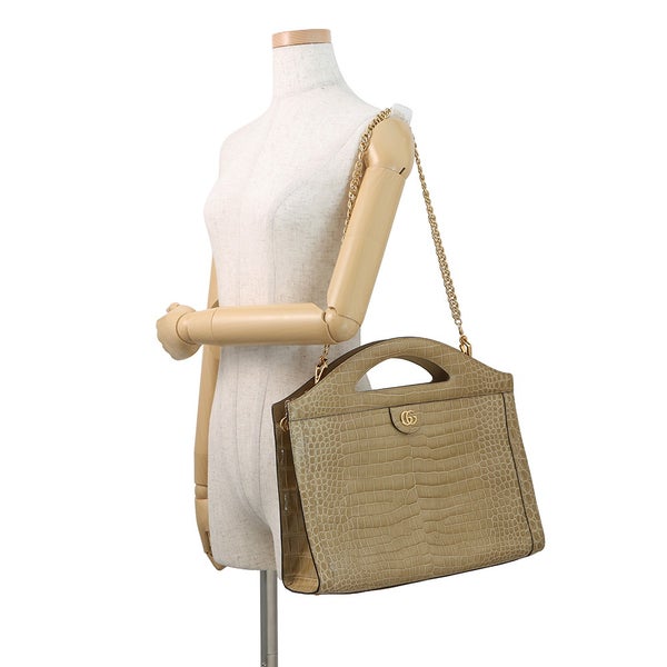 グッチ ハンドバッグ クロコダイル ダブルG 512957 GUCCI バッグ 2way チェーンショルダーバッグ