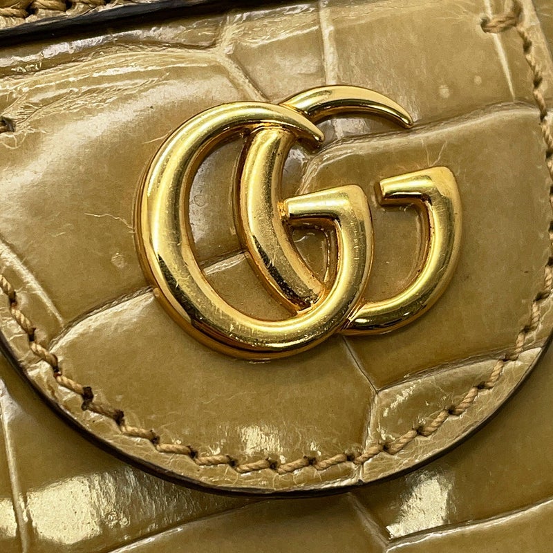 グッチ ハンドバッグ クロコダイル ダブルG 512957 GUCCI バッグ 2way チェーンショルダーバッグ