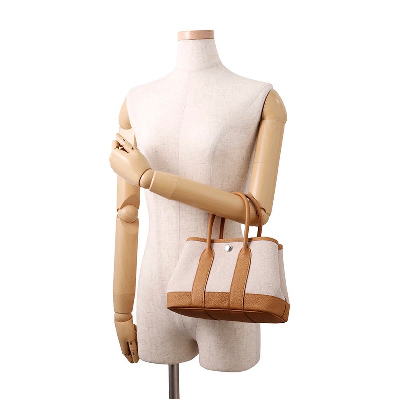 エルメス トートバッグ ネオ・ガーデン 23 ガーデンパーティ エクリュ/ビスキュイ/シルバー金具 トワルアッシュ/ネゴンダ K刻印