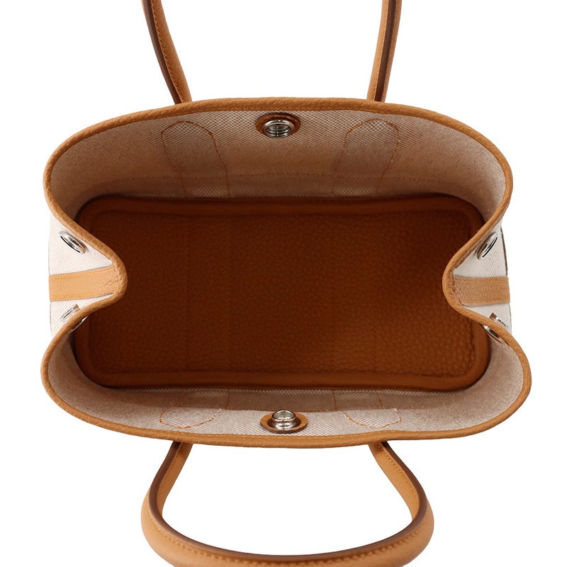 エルメス トートバッグ ネオ・ガーデン 23 ガーデンパーティ エクリュ/ビスキュイ/シルバー金具 トワルアッシュ/ネゴンダ K刻印