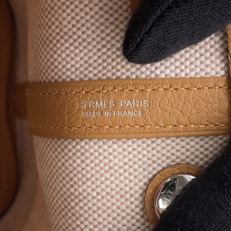 エルメス トートバッグ ネオ・ガーデン 23 ガーデンパーティ エクリュ/ビスキュイ/シルバー金具 トワルアッシュ/ネゴンダ K刻印