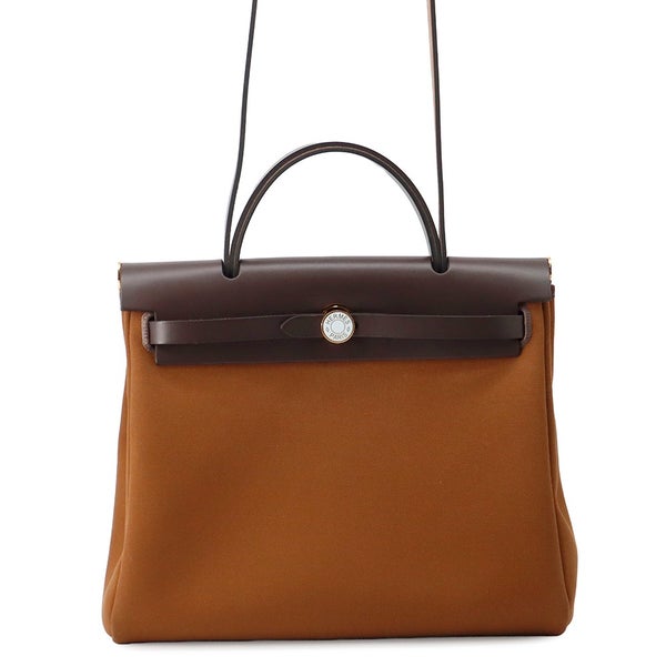 エルメス エールバッグジップPM フォーブ/エベンヌ/ゴールド金具/ラッカー金具 トワルオフィシエ/ヴァッシュハンター K刻印