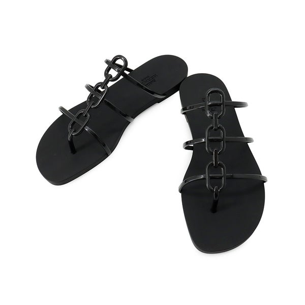 エルメス サンダル ミコノス ラバー レディースサイズ37 HERMES 靴 黒