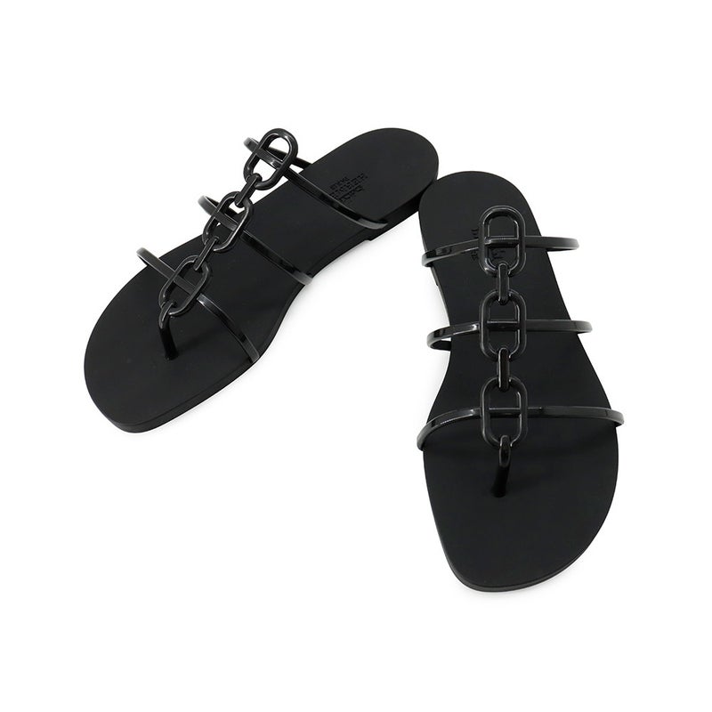 エルメス サンダル ミコノス ラバー レディースサイズ37 HERMES 靴 黒