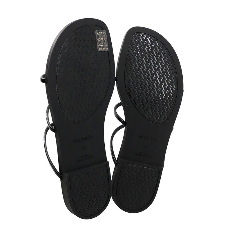 エルメス サンダル ミコノス ラバー レディースサイズ37 HERMES 靴 黒