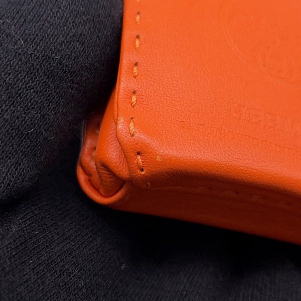 エルメス バッグチャーム ショッパー サックオランジュ フー/ゴールド ラムスキン Y刻印