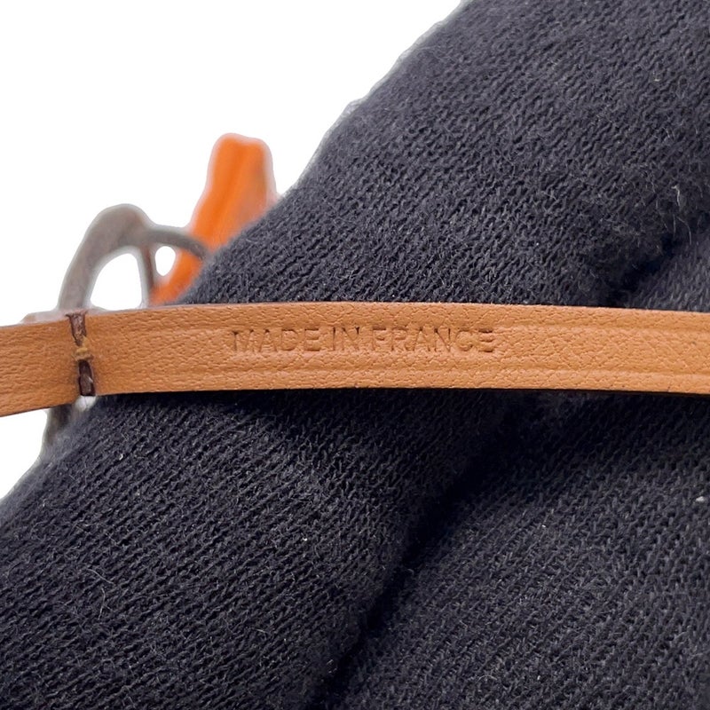 エルメス バッグチャーム ショッパー サックオランジュ フー/ゴールド ラムスキン Y刻印