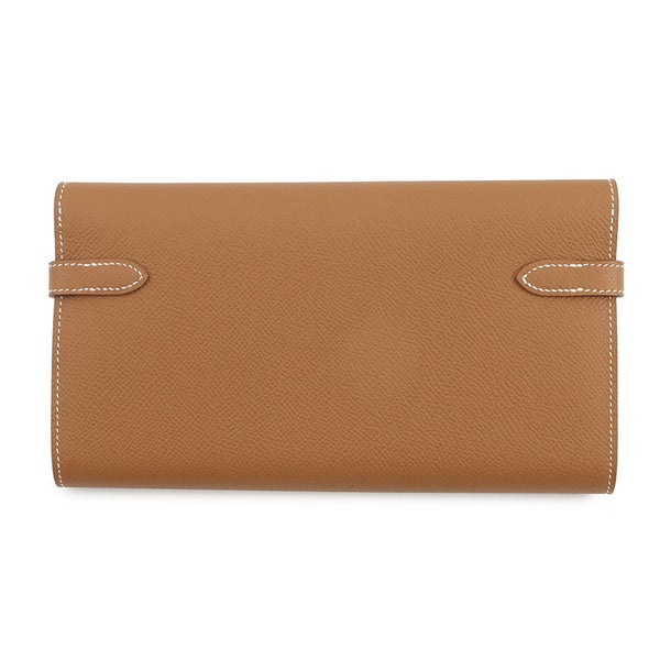 エルメス 長財布 ケリーウォレット ロング ゴールド/シルバー金具 エプソン B刻印 HERMES
