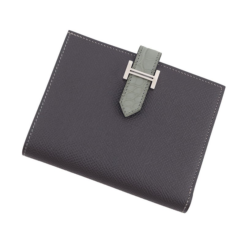 エルメス 二つ折り財布 ベアンコンパクト タッチ グラファイト/グリシマン/シルバー金具 エプソン U刻印