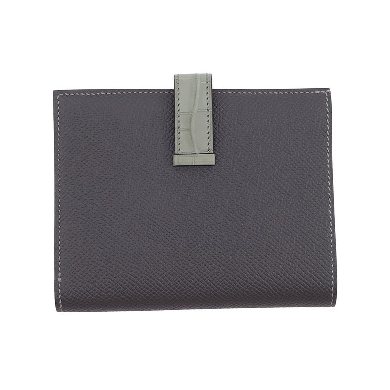 エルメス 二つ折り財布 ベアンコンパクト タッチ グラファイト/グリシマン/シルバー金具 エプソン U刻印